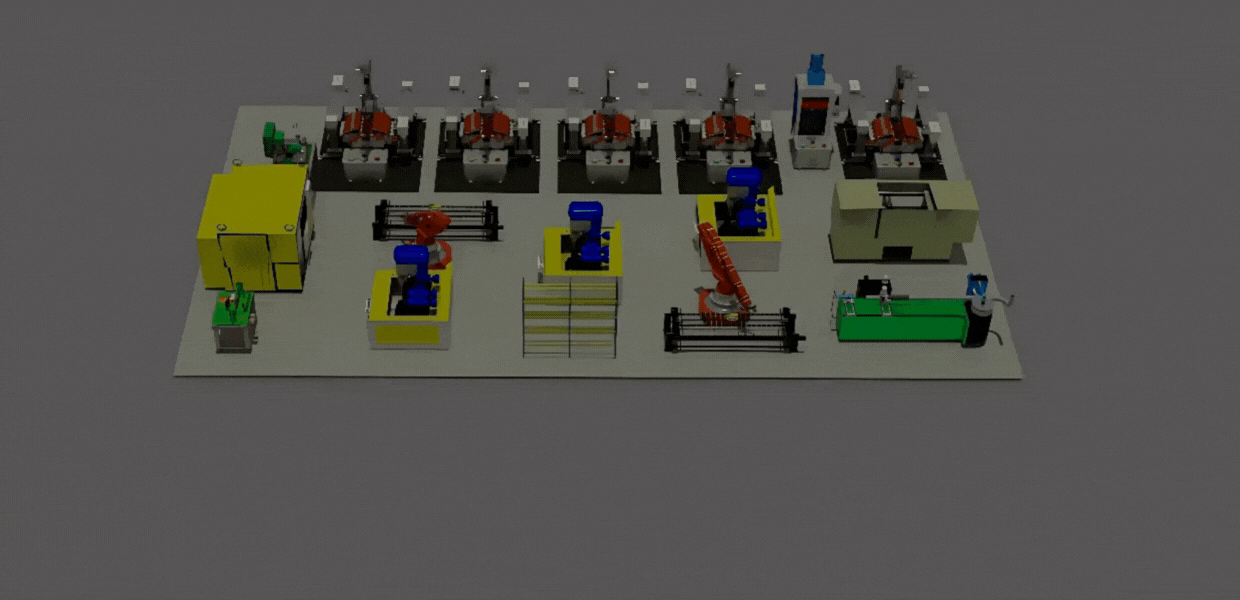 3D digital twin visualization with live OEE dashboard